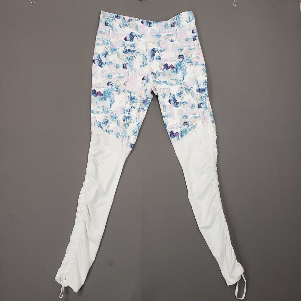 Fabletics Cashel Floral Foldover Pureluxe Powerhold Leggings Leg Cinch, sz Large